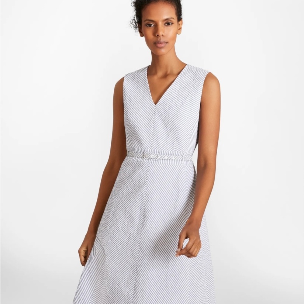 Brooks Brothers Striped Midi Dress